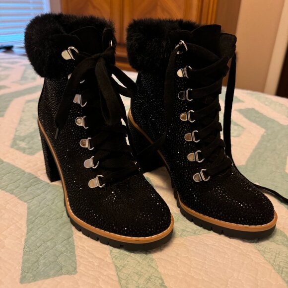 I.N.C. Women's Lesia High-Heel Rhinestone Bling Hiker Booties, Size 6M, NWOB - Picture 5 of 6